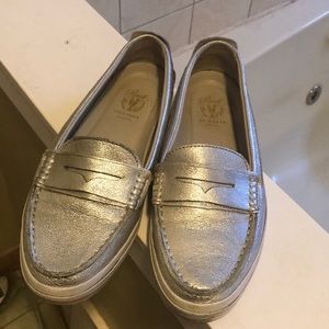 Cole Haan silver loafers